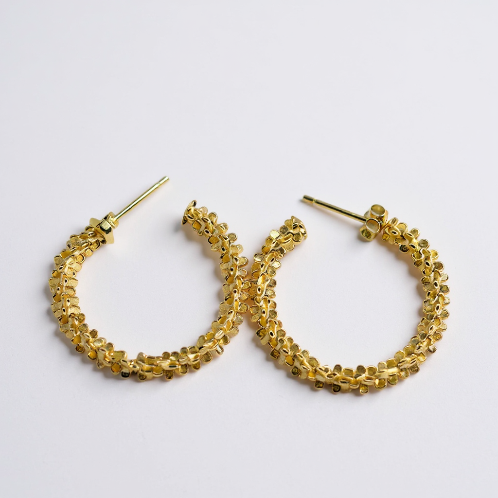 Boucles d’oreilles créoles – Argent 925 plaqué or 18 k