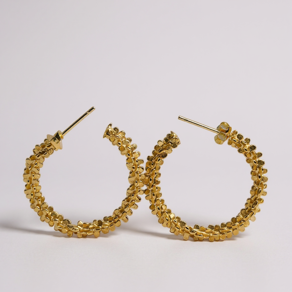 Boucles d’oreilles créoles – Argent 925 plaqué or 18 k