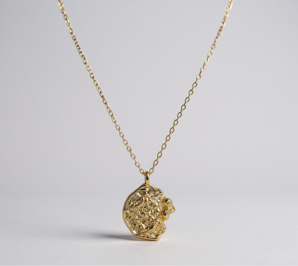 Collier en argent 925 – Plaqué or 18 k – Pendentif élégant