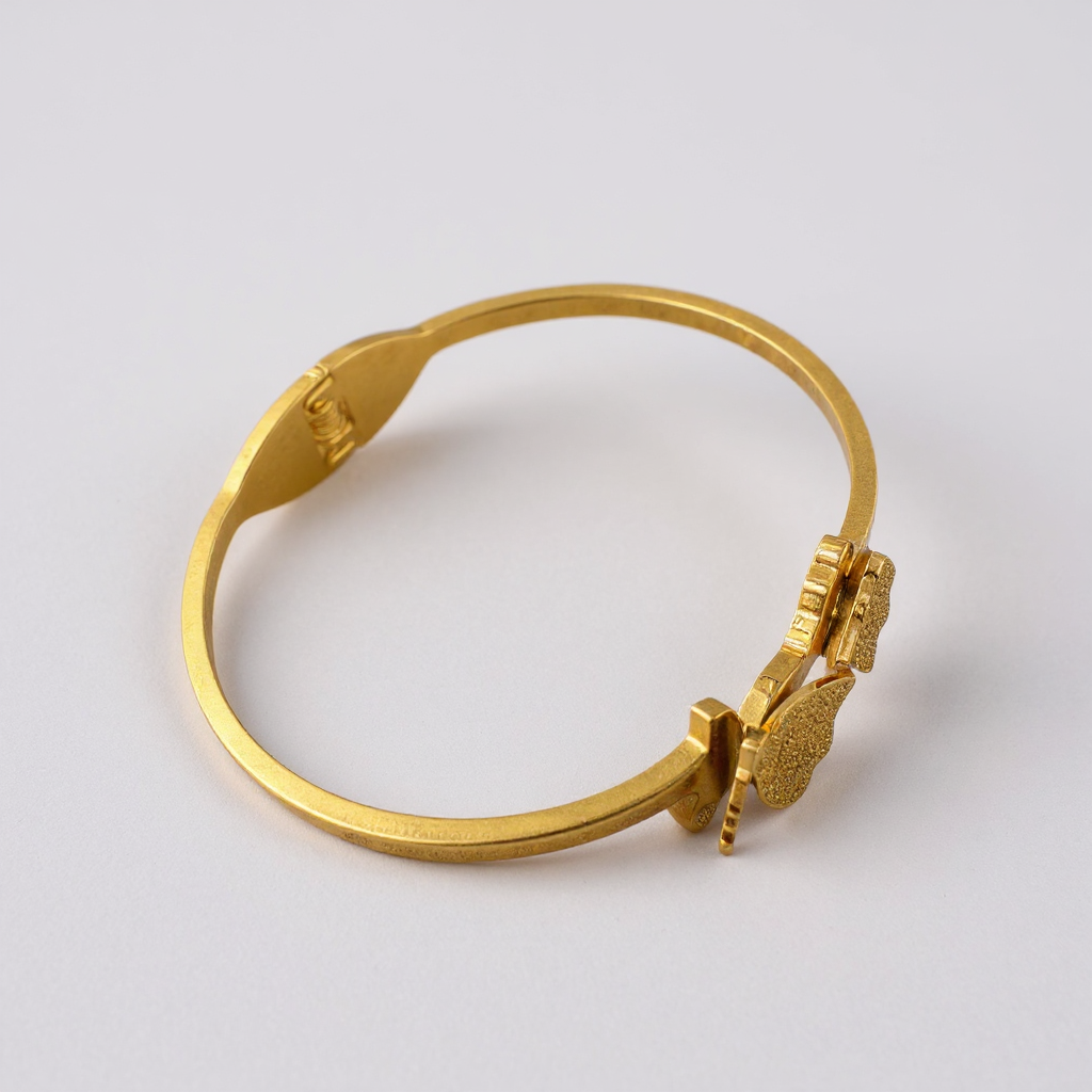 Bracelet Jonc Papillon en Acier Inoxydable 304 Doré – Femme