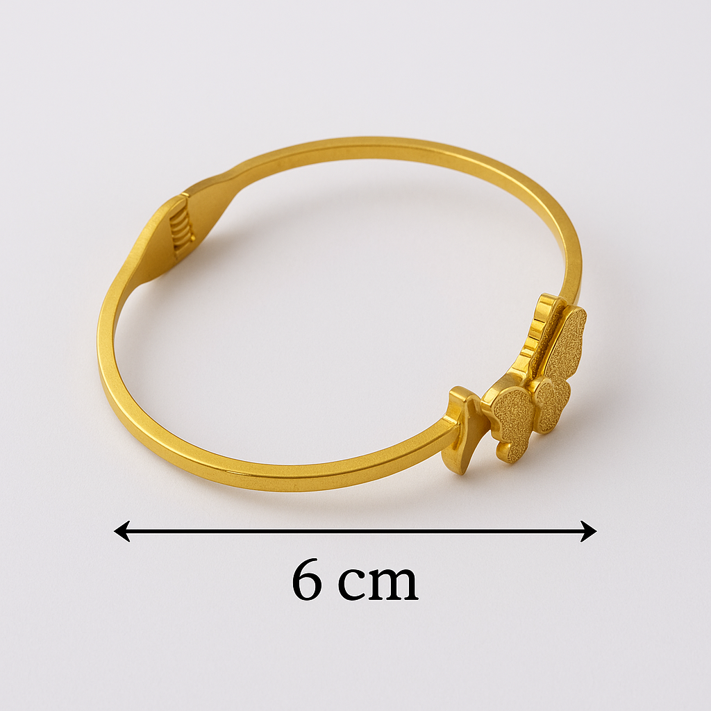 Bracelet Jonc Papillon en Acier Inoxydable 304 Doré – Femme