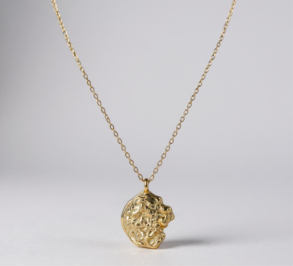 Collier en argent 925 – Plaqué or 18 k – Pendentif élégant
