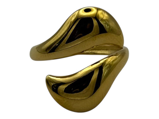 Bague Large Dorée – Design Moderne et Élégant – Acier Inoxydable 316L