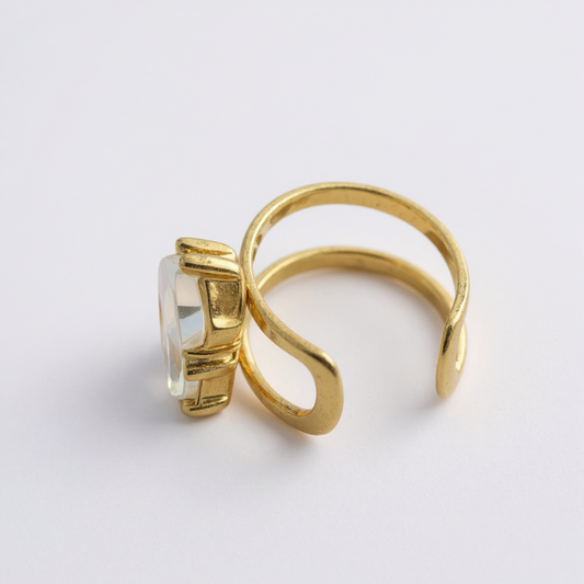 Bague d’Oreille Dorée en Acier Inoxydable 316L avec Zircons Étincelants