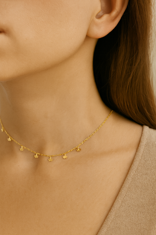 Collier Ras de Cou Doré – Breloques Coquillage – Acier Inoxydable 316